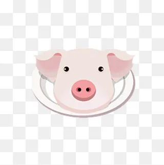 清明祭祀食物猪头肉矢量免抠,免抠元素