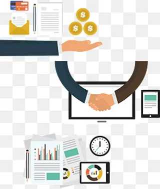 电脑上的合作,免抠元素