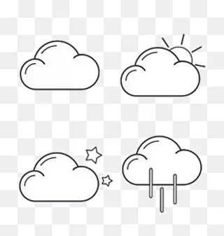 天气简笔小图标素材,免抠元素