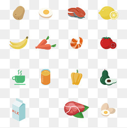食物小图标手绘矢量图,免抠元素