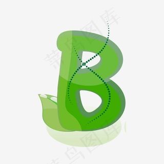 卡通手绘英文字母B