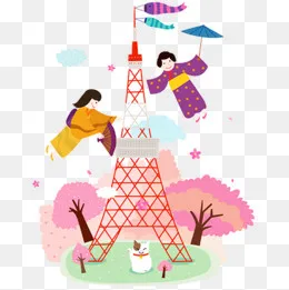东京塔旅游图案