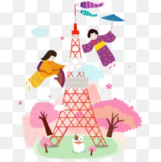 东京塔旅游图案