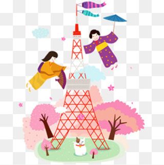 东京塔旅游图案