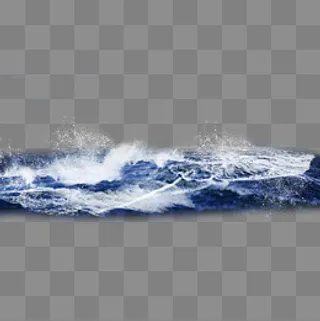 海浪蓝色海洋大风大浪,免抠元素