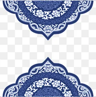 中国风蓝色青花瓷底纹,免抠元素