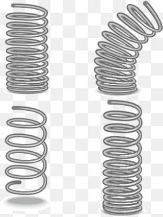 压缩的弹簧和弯曲的弹簧,免抠元素