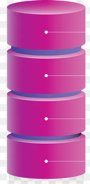 桃红色圆柱PPT元素矢量图