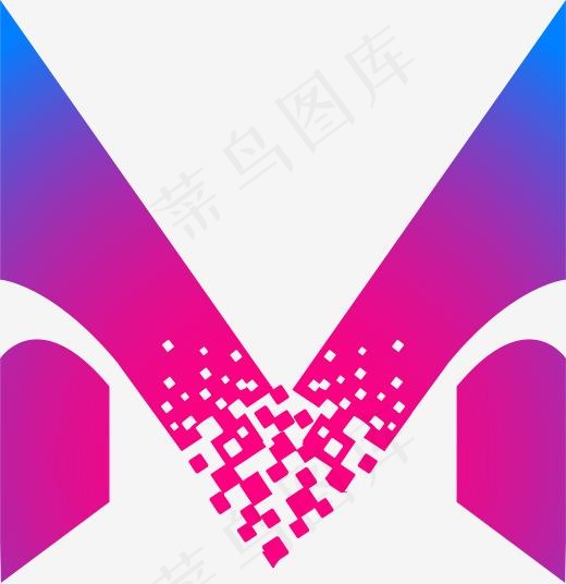 创意渐变大写M字母标志(2418*2489px)ai矢量模版下载