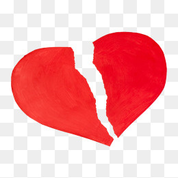 卡通红色心碎的红心PSD分层
