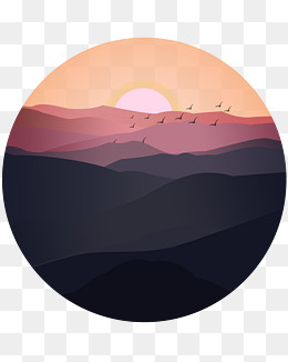 渐变下的黄昏美景(2000*2502px)psd模版下载