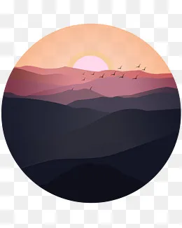 渐变下的黄昏美景(2000*2502px)psd模版下载