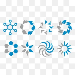 矢量创意蓝灰图形缓冲图标,免抠元素(3898*2953px)ai矢量模版下载