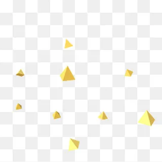 金色立体几何悬浮