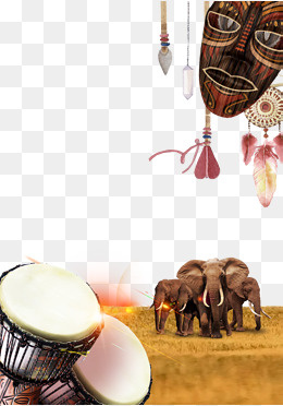 复古非洲之旅海报边框背景