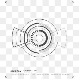 环形不规则黑白酷炫时尚科技图案,免抠元素