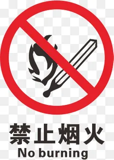 禁止烟火火警防范标志,免抠元素