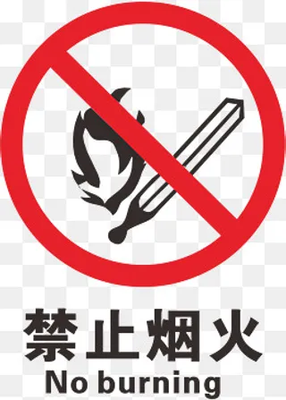 禁止烟火火警防范标志,免抠元素