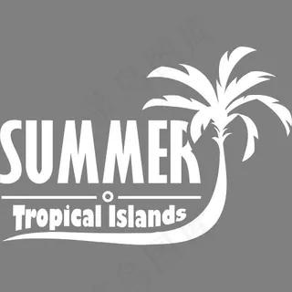 夏天艺术字海岛