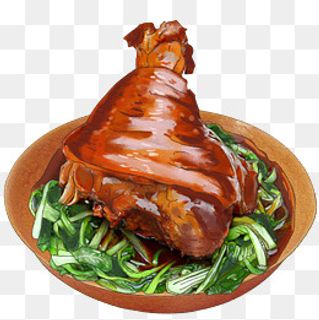 手绘卡通美食新年餐饮东北菜红烧,免抠元素