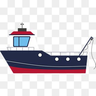 扁平化矢量渔船素材