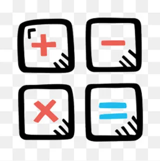 卡通数学符号的标识PSD分层,免抠元素