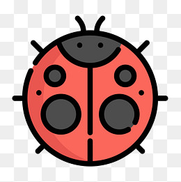 卡通手绘七星瓢虫,免抠元素