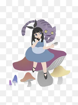 爱丽丝梦游仙境童话可爱女孩柴郡,免抠元素