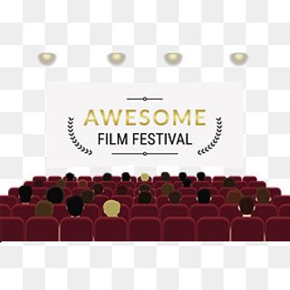 电影院和看电影的人,免抠元素