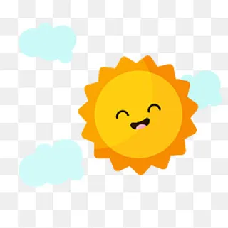 可爱卡通太阳素材,免抠元素