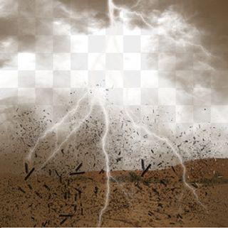 地震天空雷电灾难乌云效果素材,免抠元素