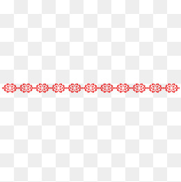 红色吉祥花纹分割线,免抠元素