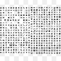 精美的黑色生活实用符号图标矢量,免抠元素(7020*5439px)ai矢量模版下载