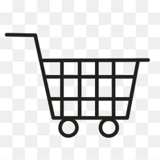 黑色手绘圆弧购物车元素,免抠元素