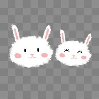 可爱小清新白色兔子下载,免抠元素