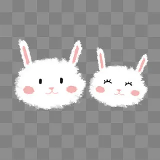 可爱小清新白色兔子下载,免抠元素