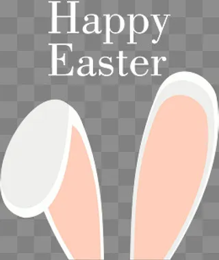 复活节白色兔子耳朵,免抠元素
