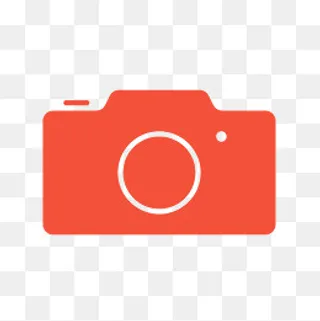 红色扁平化相机元素,免抠元素