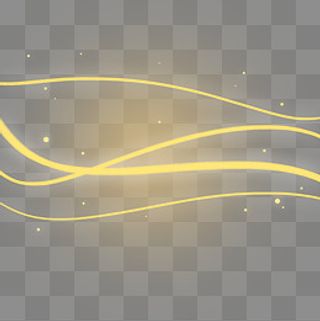 金黄色线性柔美光效,免抠元素