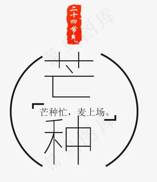节气芒种艺术字设计,免抠元素艺术字(496*575px)psd模版下载