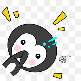可爱手绘萌萌哒灰色小企鹅表情包(1200*1200px)psd模版下载