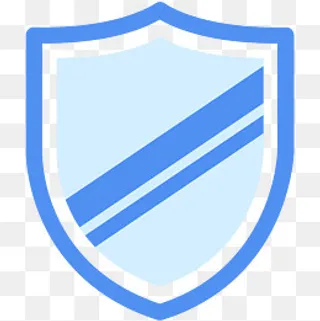 蓝色手绘圆角盾牌元素,免抠元素