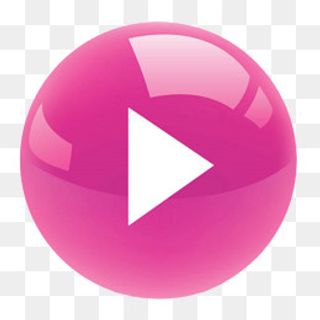 手绘卡通玫红色播放器按钮,免抠元素