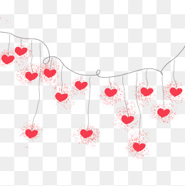 卡通手绘爱心灯png,免抠元素