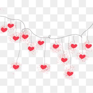 卡通手绘爱心灯png,免抠元素