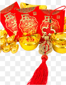 传统压岁红包压岁钱,免抠元素