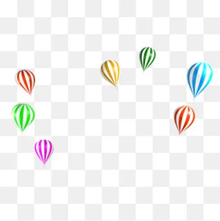 彩色气球四处飞舞,免抠元素