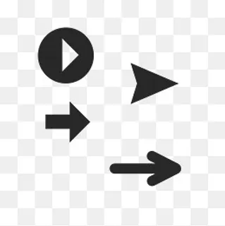 复古风向右箭头图标,免抠元素