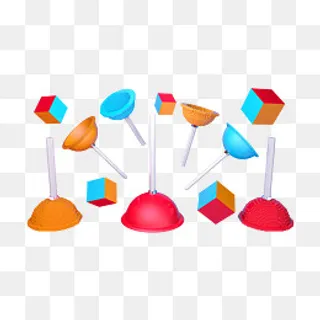 c4d电商元素马桶吸盘,免抠元素