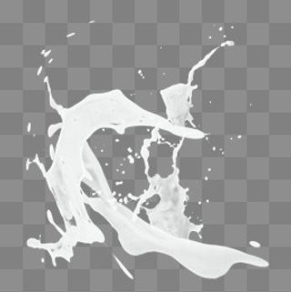 喷溅的白色牛奶元素,免抠元素